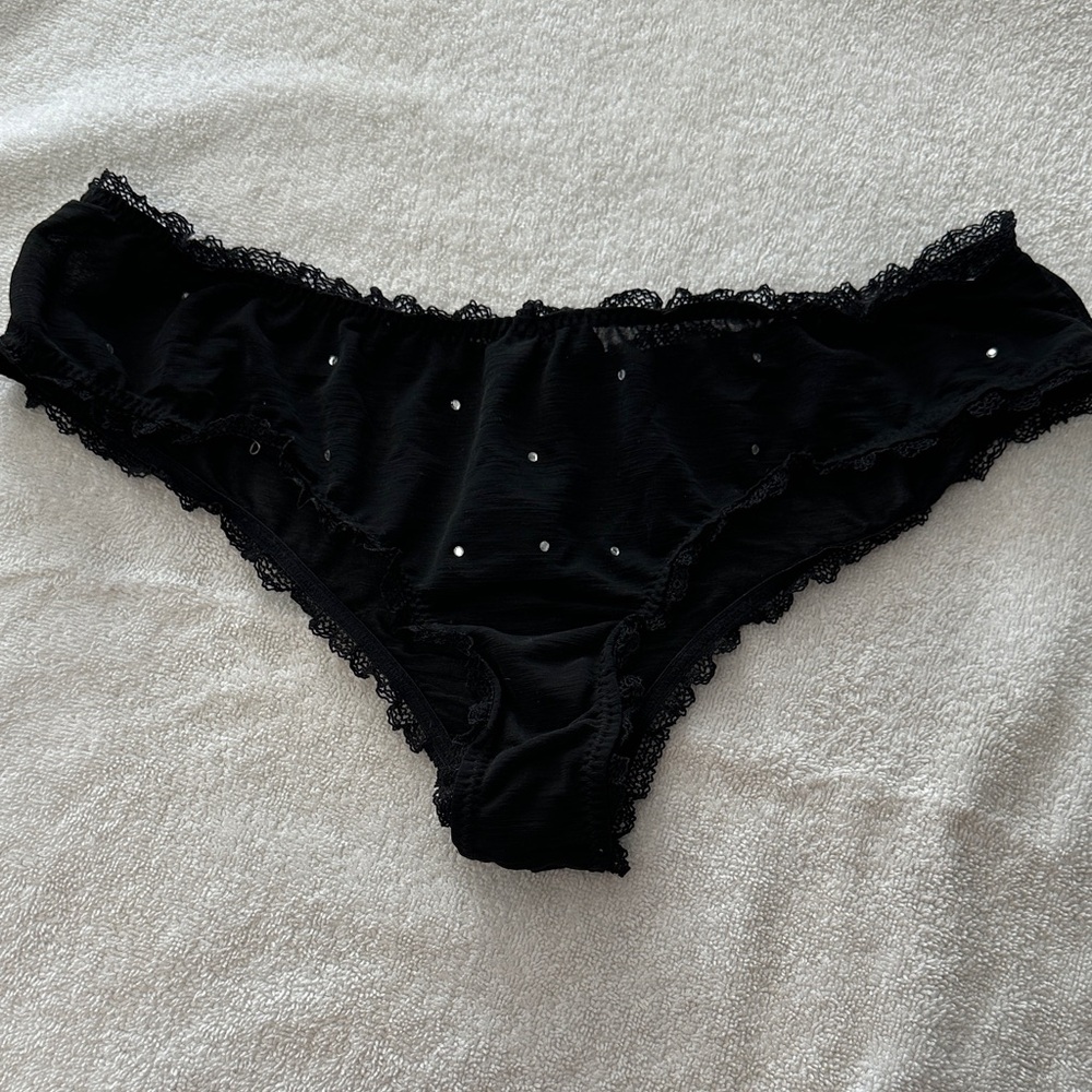 Victoria's Secret Black Lace Trim Panties